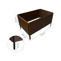 Готовая оцинкованная грядка на дачу Delta-Park GZ 0.45x0.7 м, коричневая 30018GZ_4570Br