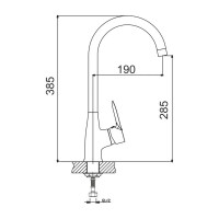 Смеситель для кухни Gota Rocio Merida с высоким изливом, крепление гайка d35 1/10 043310-GOTA