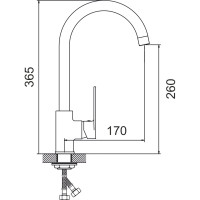 Смеситель д/кухни Gota Rocio шар. с высоким изливом d35 Элемент 1/10 033310-GOTA