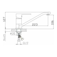 Смеситель для кухни Gota Rocio Vigo с длинным изливом, крепеж гайка d35 012110-GOTA