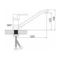 Смеситель для кухни Gota Rocio Leone с длинным изливом, крепеж гайка d35 052110-GOTA