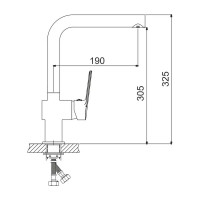 Смеситель д/кухни Gota Rocio шар. с высоким изливом креп.гайка d35 Акварель 1/10 023310-GOTA