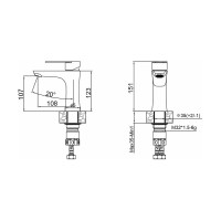 Смеситель Golden Fox, Ломонд д/умывальника шар.нержав. сталь 11310-FOX