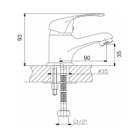 Смеситель для умывальника Gota Rocio Teruel d35 1/10 061010-GOTA
