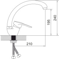 Смеситель для кухни Gota Rocio Catalonia с высоким изливом, крепление гайка, d35, белый/хром 092463-GOTA