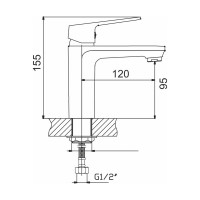 Смеситель для умывальника Gota Rocio Galicia крепление гайка d35 1/10 031010-GOTA