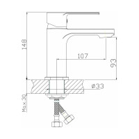 Смеситель для умывальника Gota Rocio  Vigo крепление гайка d35 1/10 011010-GOTA