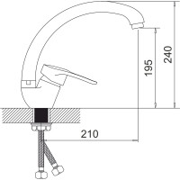 Смеситель для кухни Gota Rocio Catalonia с высоким изливом, крепление гайка, d35, черный/хром 092464-GOTA