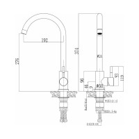 Смеситель Golden Fox, Ломонд д/кухни шар.с высоким изливом нержав.сталь 11330-FOX