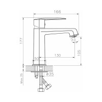 Смеситель для умывальника Golden Fox Hyde черный с золотом, латунь 10610-FOX