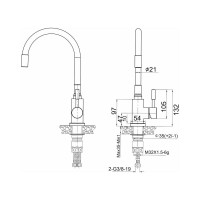 Смеситель Golden Fox, Ломонд д/кухни шар.с гибким силикон. изливом белый нержав.сталь 11321-FOX