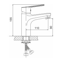 Смеситель для умывальника Gota Rocio Elche крепление гайка d35 1/10 021010-GOTA