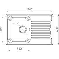 Кухонная мойка Lex Geneva 740 Space Gray RULE000024