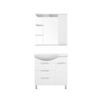 Тумба Style Line Жасмин 82 (3 ящ.) с корзиной, Коралл 82, правая ЛС-00000527