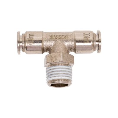 Цанговый разъем Т-образный (1/4"; 6x4 мм) Rossvik B187/6.R