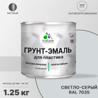 Грунт-Эмаль MALARE для пластика, окон и подоконников, сайдинга, матовый, светло-серый, 1,25 кг ГЭПЛСТ7035М0125