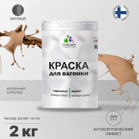 Краска MALARE для вагонки, с антисептическим эффектом, молочный шоколад, 2 кг КВГНКАМОШМ0200