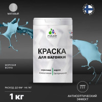Краска MALARE для вагонки, с антисептическим эффектом, морская волна, 1 кг КВГНКАМОВМ0100
