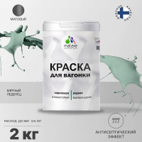 Краска MALARE для вагонки, с антисептическим эффектом, мятный леденец, 2 кг КВГНКАМЯЛМ0200
