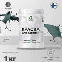 Краска MALARE для вагонки, с антисептическим эффектом, голубая ель, 1 кг КВГНКАГОЕМ0100