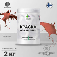 Краска MALARE для вагонки, с антисептическим эффектом, кирпичный, 2 кг КВГНКАКИРМ0200