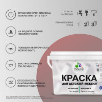 Акриловая краска MALARE для детской мебели для кухонных фасадов, мебели из дерева, моющаяся, быстросохнущая, без запаха, матовая, бледно-розовый, 10 кг. КДТМБАБЛРМ1000
