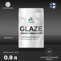 Краска MALARE Glaze декоративная с тонирующим эффектом для деревянных поверхностей, лессирующая полупрозрачная, быстро сохнет без запаха, Махагон, 0.9 л. 2036777201577