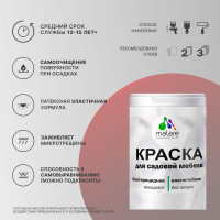 Акриловая краска MALARE для садовой мебели, по дереву, для наружных и внутренних работ, моющаяся без запаха матовая, черный, 1 кг. КСДМБАЧЕРМ0100