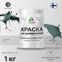Акриловая краска MALARE для садовой мебели, по дереву, для наружных и внутренних работ, моющаяся без запаха матовая, голубая ель, 1 кг. КСДМБАГОЕМ0100
