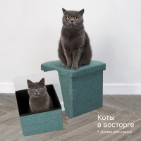 Короб складной ГЕЛЕОС, размер 30x30x30 см, бирюзовый ПУФ-31-ГЛ