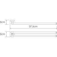 Держатель полотенец двойной WasserKraft Рин (Rhin) K-8731