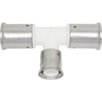 Переходный тройник HENCO уменьшенный в центре, ПВДФ пресс , белый, 32x26x32 10PKW-322632