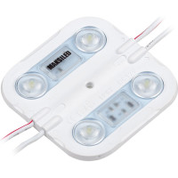 Светодиодный модуль MAKSILED 3Вт, 12В, IP67, SMD2835 4LED, 275лм, холодный белый, 25 шт./упаковка ML-M4HL-L-2835-W