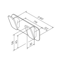 Двойной крючок для полотенец AM.PM Inspire 2.0 черный A50A35622