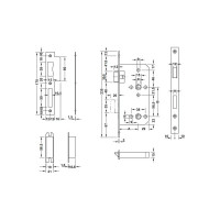 Врезной замок Hafele WC латунь полированная 55/20 911.02.148
