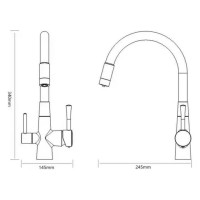 Смеситель для кухонной мойки под фильтр питьевой воды Savol S-L1806W-02