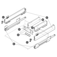 Боковины Hafele Matrix box P 92/400 мм, белая 513.00.723