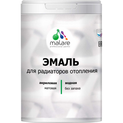 Эмаль EcoCorr MALARE для труб и радиаторов отопления, для батарей, водная акриловая без запаха матовая, свежая охра, 1 кг ЭЭКОСВЕМ0100