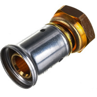 Муфта HENCO накидная гайка, плоское уплотнение, латунь пресс, 20x1/2" 26P-20Z04