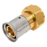 Муфта HENCO накидная гайка, плоское уплотнение, латунь пресс, 26x1" 26P-26Z06