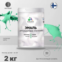 Эмаль EcoCorr MALARE для труб и радиаторов отопления, для батарей, водная акриловая без запаха матовая, снежная мята, 2 кг ЭЭКОСНММ0200