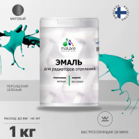 Эмаль EcoCorr MALARE для труб и радиаторов отопления, для батарей, водная акриловая без запаха матовая, персидский зеленый, 1 кг ЭЭКОПЕЗМ0100