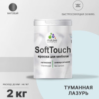 Краска SoftTouch для мебели, кухонных фасадов MALARE матовая туманная лазурь, 2 кг КСФТТЧАТУЛМ0200