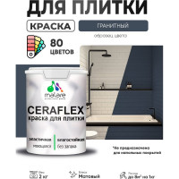 Краска акриловая MALARE Ceraflex для плитки, гранитный, матовый, 2 кг ККРФЛКСАГРАМ0200