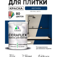 Краска акриловая MALARE Ceraflex для плитки, аделаида, матовый, 2 кг ККРФЛКСААДЕМ0200