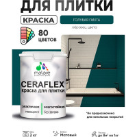 Краска акриловая MALARE Ceraflex для плитки, голубая пихта, матовый, 2 кг ККРФЛКСАГОПМ0200