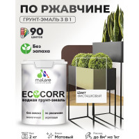 Грунт-Эмаль 3в1 MALARE EcoCorr для металлических поверхностей, акриловая быстросохнущая без запаха, матовая, фисташковый, 2 кг ГЭЭКОФИСМ0200