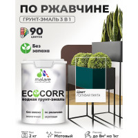 Грунт-Эмаль 3в1 MALARE EcoCorr для металлических поверхностей, акриловая быстросохнущая без запаха, матовая, голубая пихта, 2 кг ГЭЭКОГОПМ0200