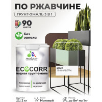 Грунт-Эмаль 3в1 MALARE EcoCorr для металлических поверхностей, акриловая быстросохнущая без запаха, матовая, линия ветра, 2 кг ГЭЭКОЛИВМ0200