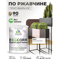 Грунт-Эмаль 3в1 MALARE EcoCorr для металлических поверхностей, акриловая быстросохнущая без запаха, матовая, морской риф, 2 кг ГЭЭКОМОРМ0200